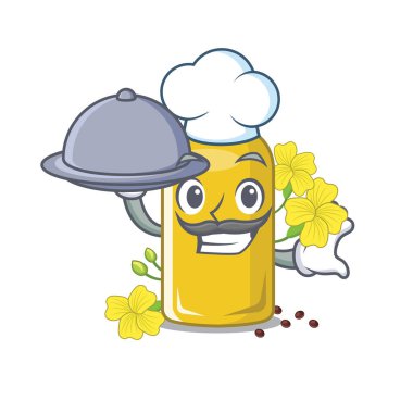 Sandalye karakteri üzerinde gıda kanola yağı ile Şef