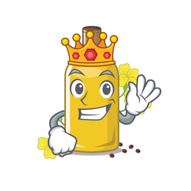 Kral kanola yağı karikatür cam içine dökülür