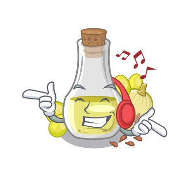 Müzik dinlemek üzüm tohumu yağı maskot şekli