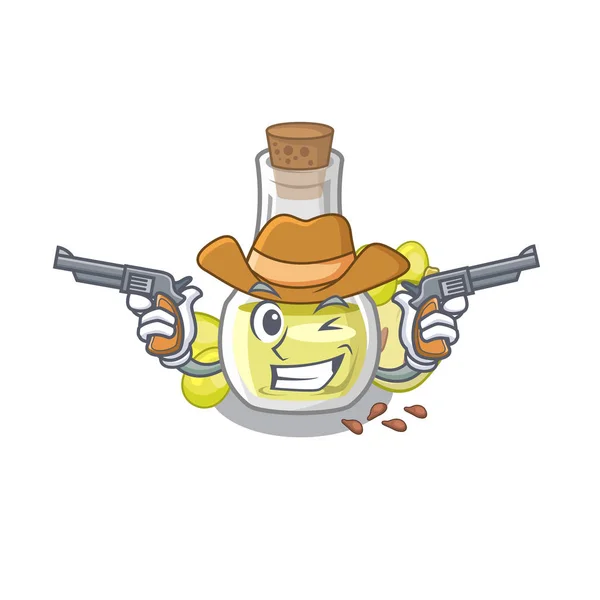 Cowboy grape seed oil in a cartoon — Stock Vector