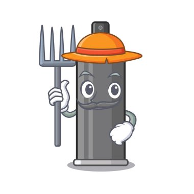 Çiftçi saç sprey maskot ile izole