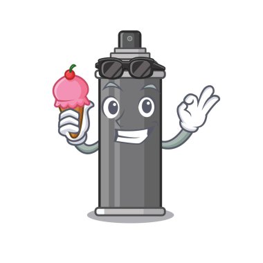 Karikatür şeklinde dondurma saç spreyi ile