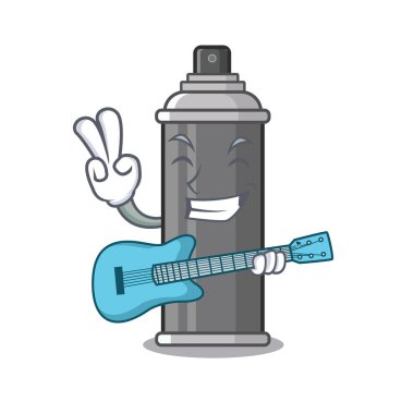 Karakter makyaj kutusunda gitar saç spreyi ile