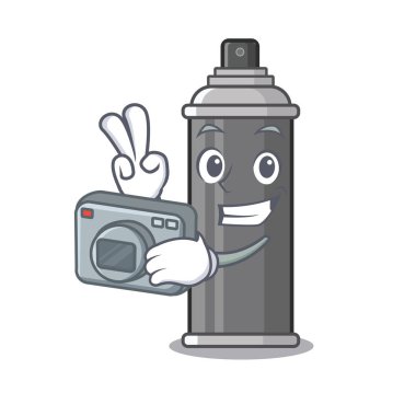 Karakter makyaj kutusunda fotoğrafçı saç spreyi