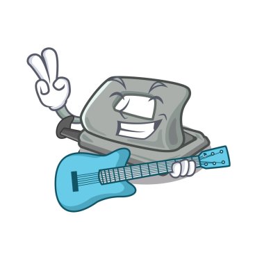 Karikatür çekmece yerleştirilen gitar deliği zımba ile