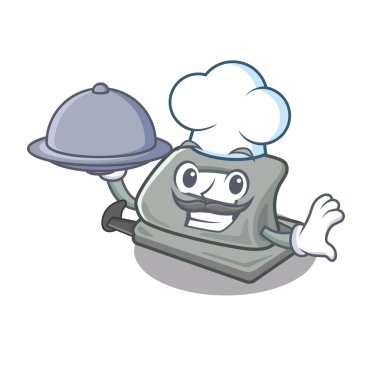 Yemek deliği zımba karikatür çekmeceye yerleştirilen Şef