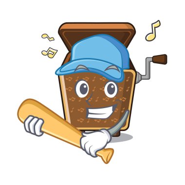 Karikatür Cam kabine beyzbol müzik kutusu oynama
