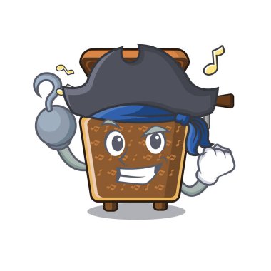 Karikatür Cam kabine korsan müzik kutusu