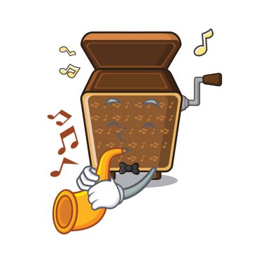 Maskot şeklinde trompet müzik kutusu ile