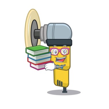 Karakter kutusuna yerleştirilen kitap Pnömatik zımpara ile öğrenci