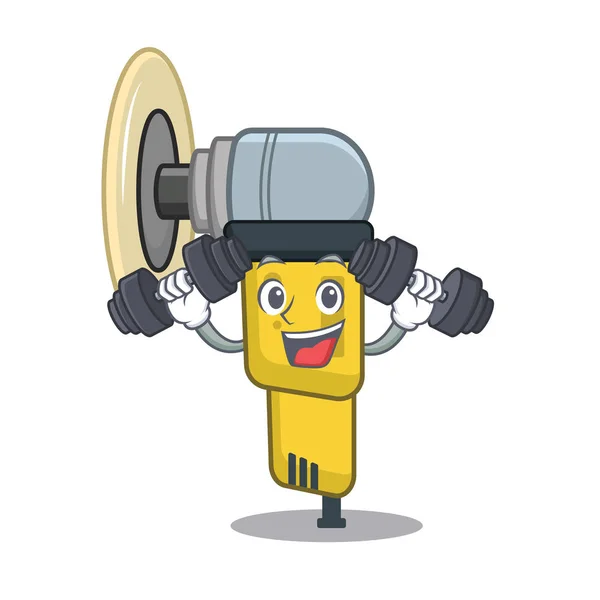 Fitness pneumatic sander in the mascot shape — Stock Vector