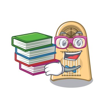 Kitap yumurta dilimleyici karikatür masa üzerinde öğrenci