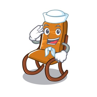 Karikatür oturma odasında Sailor sallanan sandalye