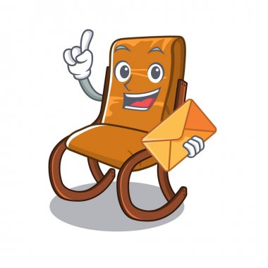 Zarf sallanan sandalye karakteri ile izole