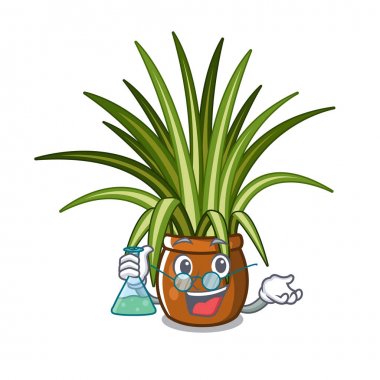 Profesör örümcek bitki maskot ile izole