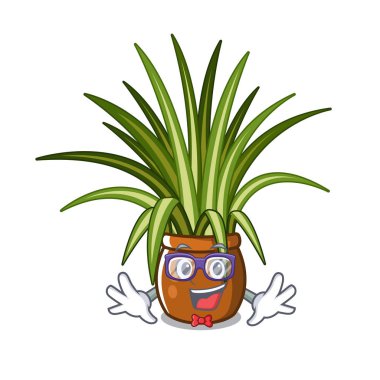 Maskot ile izole Geek örümcek bitki