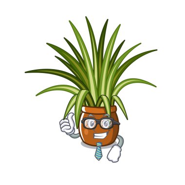 Maskot ile izole işadamı örümcek bitki