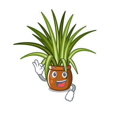 Tamam örümcek bitki maskot ile izole