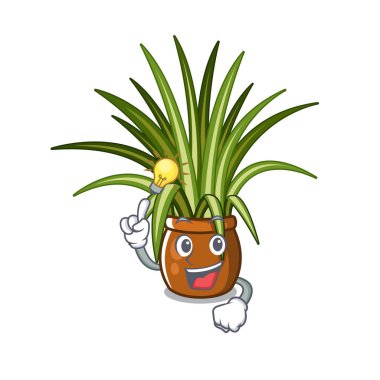 Karikatür bahçesinde bir fikir örümcek bitkiler var