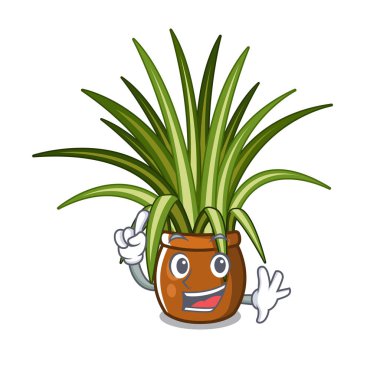 Karikatür bahçesinde parmak örümcek bitkiler