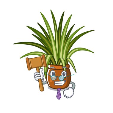 Karikatür bahçesinde Yargıç örümcek bitkiler