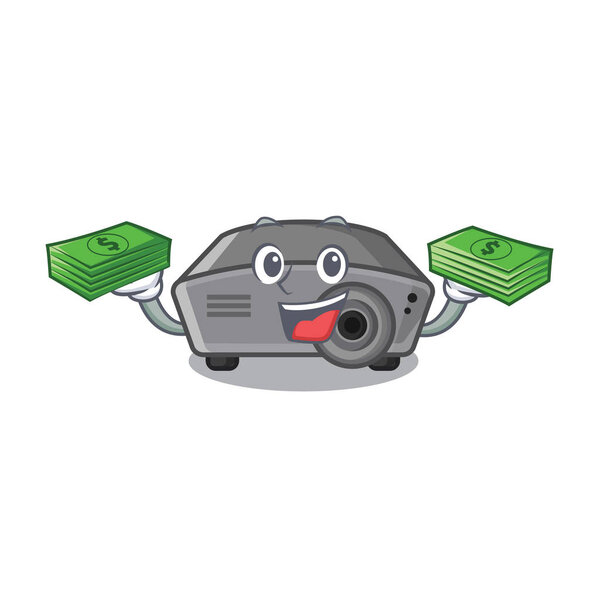 With money bag projector in the a cartoon shape