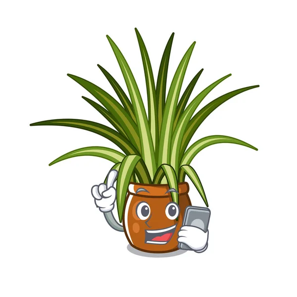 Karakter şeklinde telefon örümcek bitki ile