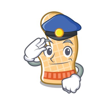 Karikatür şekli ile Polis fırın eldiveni