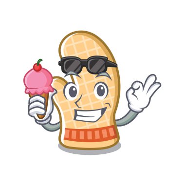 Dondurma fırın eldiveni ile maskot pişirme masası yerleştirilir