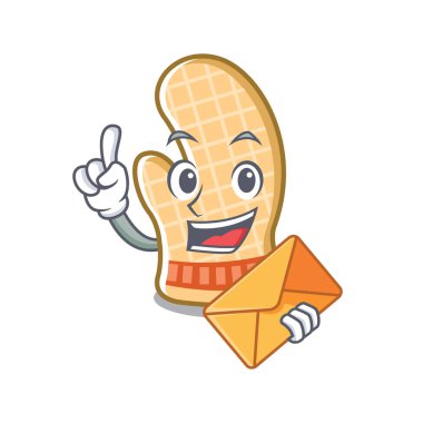 Zarf fırın eldiveni ile maskot pişirme masası yerleştirilir