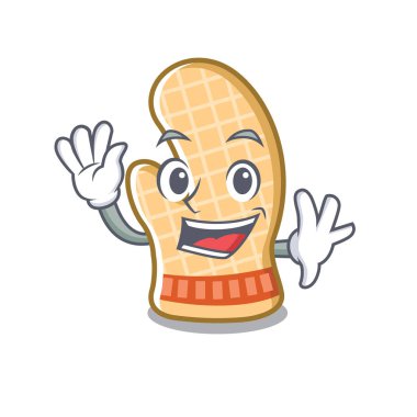 Sallanan fırın eldiveni maskot pişirme masası yerleştirilir