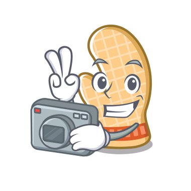 Fotoğrafçı fırın eldivencharcater izole