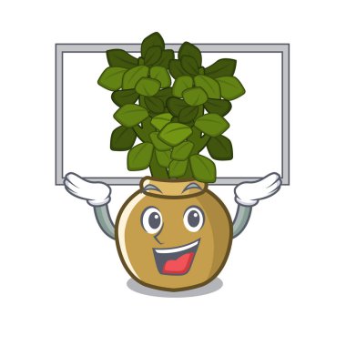 Up board yeşim bitki maskot ile izole