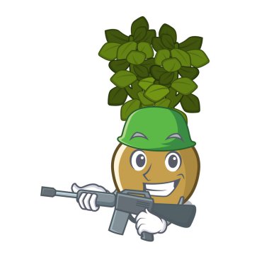 Ordu yeşim bitki maskotu ile izole