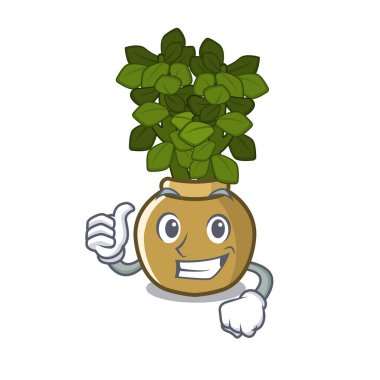 Karikatür bahçesinde yeşim bitki pot kadar Thumbs