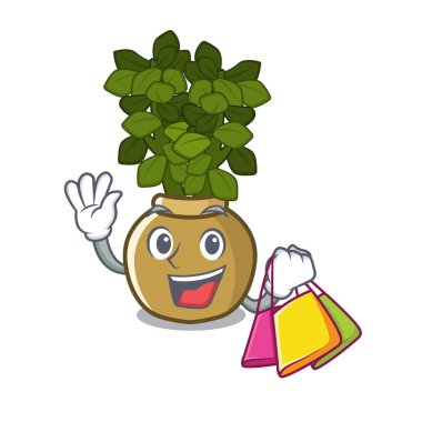 Karikatür bahçesinde Alışveriş yeşim bitki pot