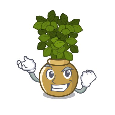 Karikatür bahçesinde başarılı yeşim bitki pot
