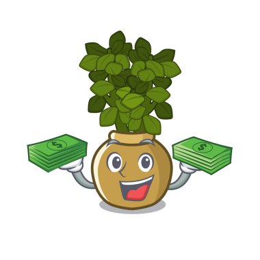 Karakter şeklinde para çantası yeşim bitki ile
