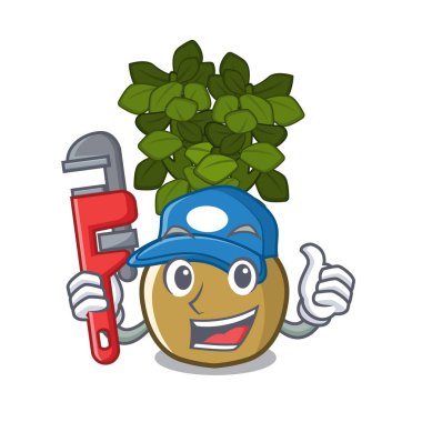 Tesisatçı yeşim bitki karikatür kök yetişir