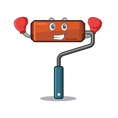 Boks boya rulo karikatür izole