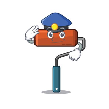 Polis karikatür izole rulo boya