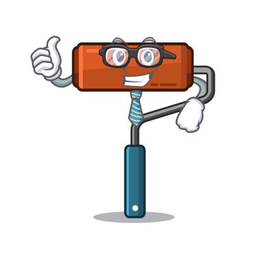 Maskot şeklinde işadamı boya rulo