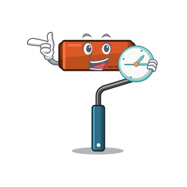 Maskot şeklinde saat boya silindiri ile