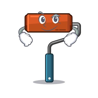 Maskot şeklinde sırıtan boya silindiri