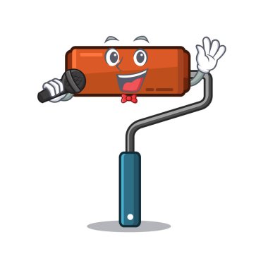 Karakter kovasında şarkı söyleyen boya silindiri