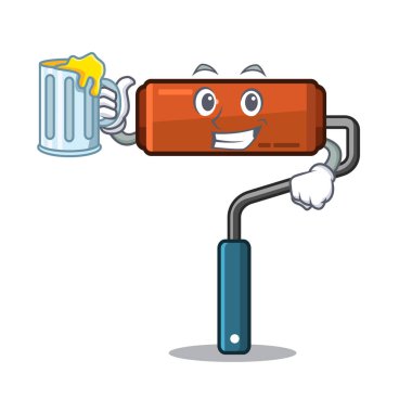 Karakter kovasında meyve suyu boya silindiri ile