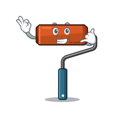 Karikatür alet kutusuna yerleştirilen boya rulo su deyim