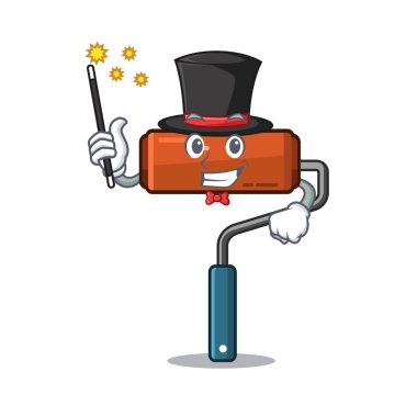 Çizgi film alet kutusuna yerleştirilen sihirbaz boya silindiri