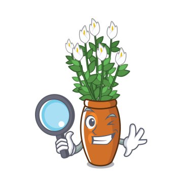 Dedektif barış zambak karikatür pota koymak