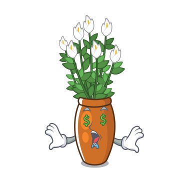 Para göz barış zambağı maskot ile izole